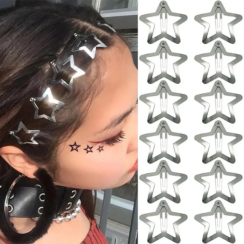 Bobby Pin Bulk - 2-100 個スターヘアクリップ女の子のためのフィリグリースターメタルスナップクリップヘアピンバレッタファッションボビーピン帽子アクセサリー