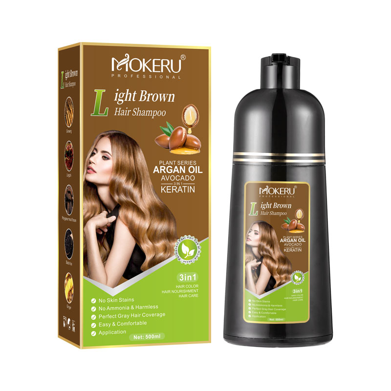 Argan Oil Treatment - Mokeru アンモニアフリーケラチンヘアカラーシャンプーコーヒー永久ブラウン染毛剤シャンプー白髪カバー用