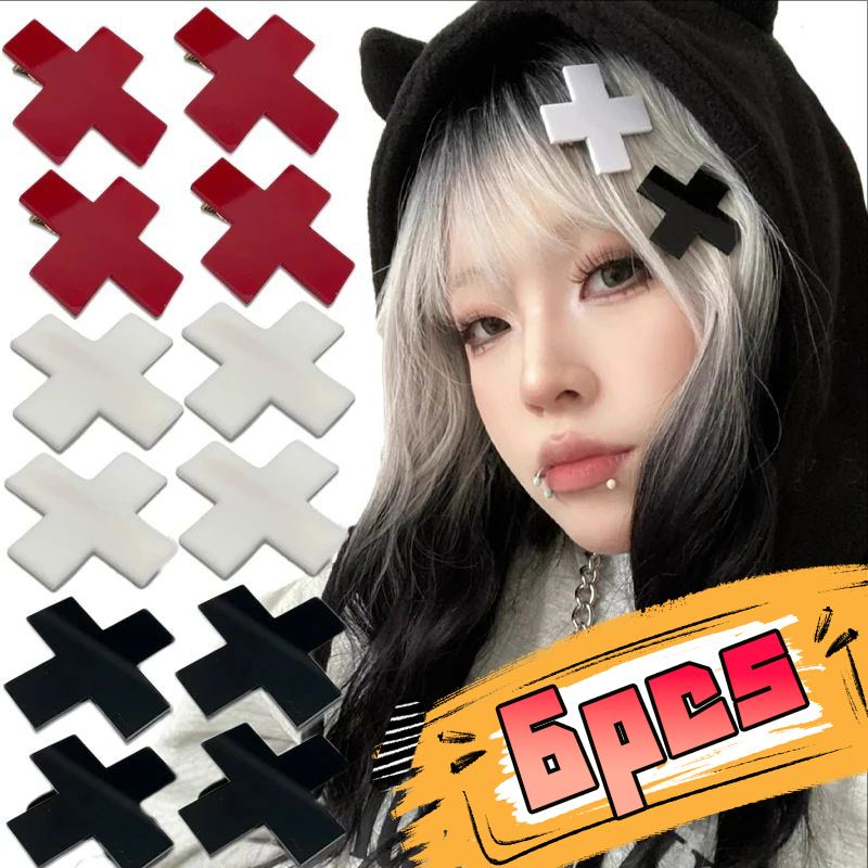 Bobby Pin Bulk - ゴシックアクリルクロスヘアピンスパイシーガールズヘアクリップファッションガールパーティーギフト Y2K 女性アクセサリー帽子ボビーピン