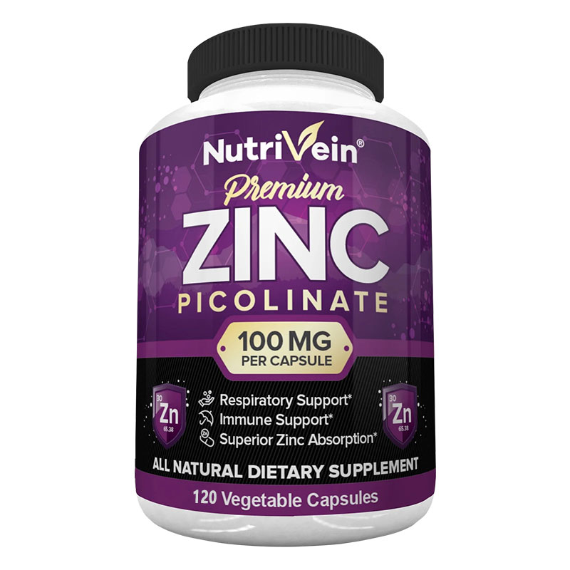 Hair Care Vitamin - プレミアム亜鉛ピコリン酸 100mg - 免疫システムサプリメント、皮膚、髪、爪のビタミン、呼吸器の健康、細胞の再生