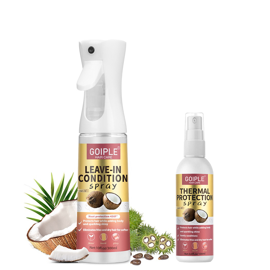 Hair Care Heat Protectant - 熱保護スプレー 熱ダメージから髪を守る リーブインココナッツコンディショナー 保湿＆栄養を与えるヘアケア製品