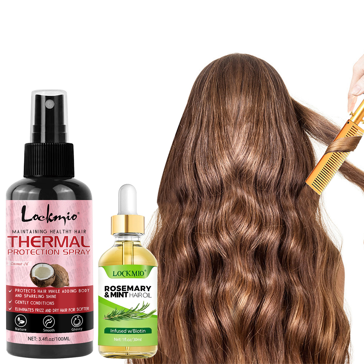 Hair Care Heat Protectant - ヒートプロテクションスプレー ディープナリッシングコンディショナー ローズマリーミントオイル ヒートプロフェッショナルヘアケアミスト 熱保護 最高470度まで