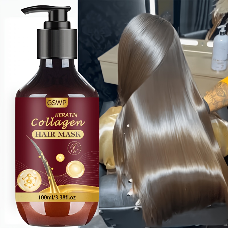 Hair Care Heat Protectant - GSWP コラーゲン ケラチン ヘアマスク、保湿＆水分補給、乾燥を修復、熱保護ヘアケア。100/200ml