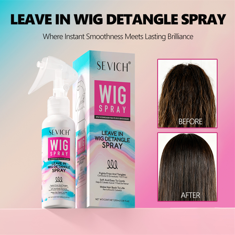 Hair Care Heat Protectant - 洗い流さないウィッグスプレー ウィッグケアソリューション 静電気防止 熱保護剤 人毛/合成毛用スプレー スムージング