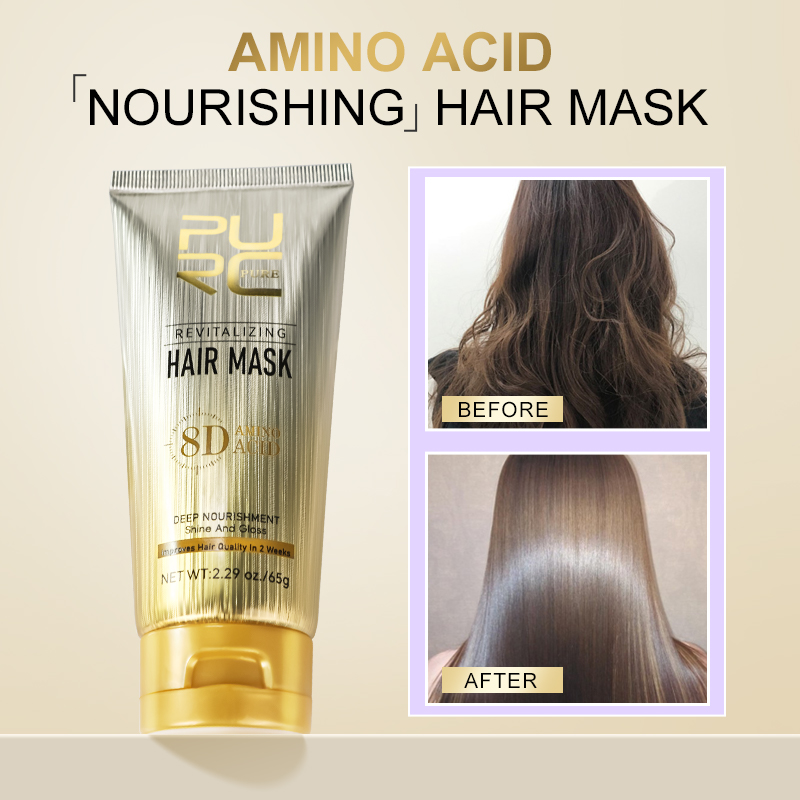 Argan Oil Treatment - PURC アルガンオイルヘアマスクスムージング強化ソフト栄養コンディショナー修復ダメージ縮れヘアトリートメントヘアケア