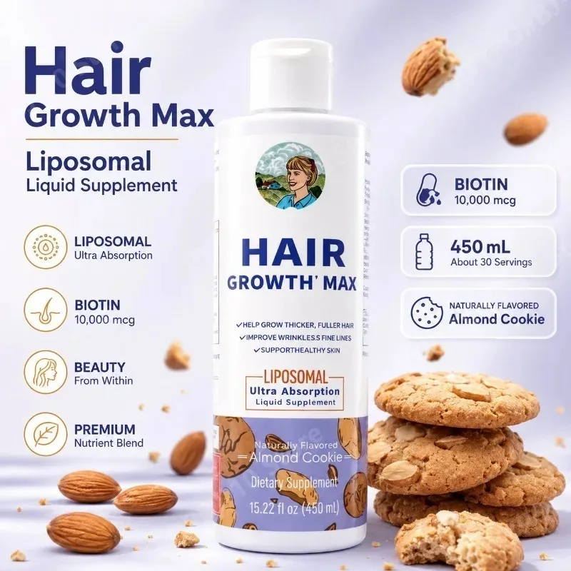 Hair Care Vitamin - 女性のための育毛MAXリポソーマル（ビオチン10000mcg、パンプキンシードオイル配合） 髪を太くする、シワ、小じわ、老化対策 18歳以上