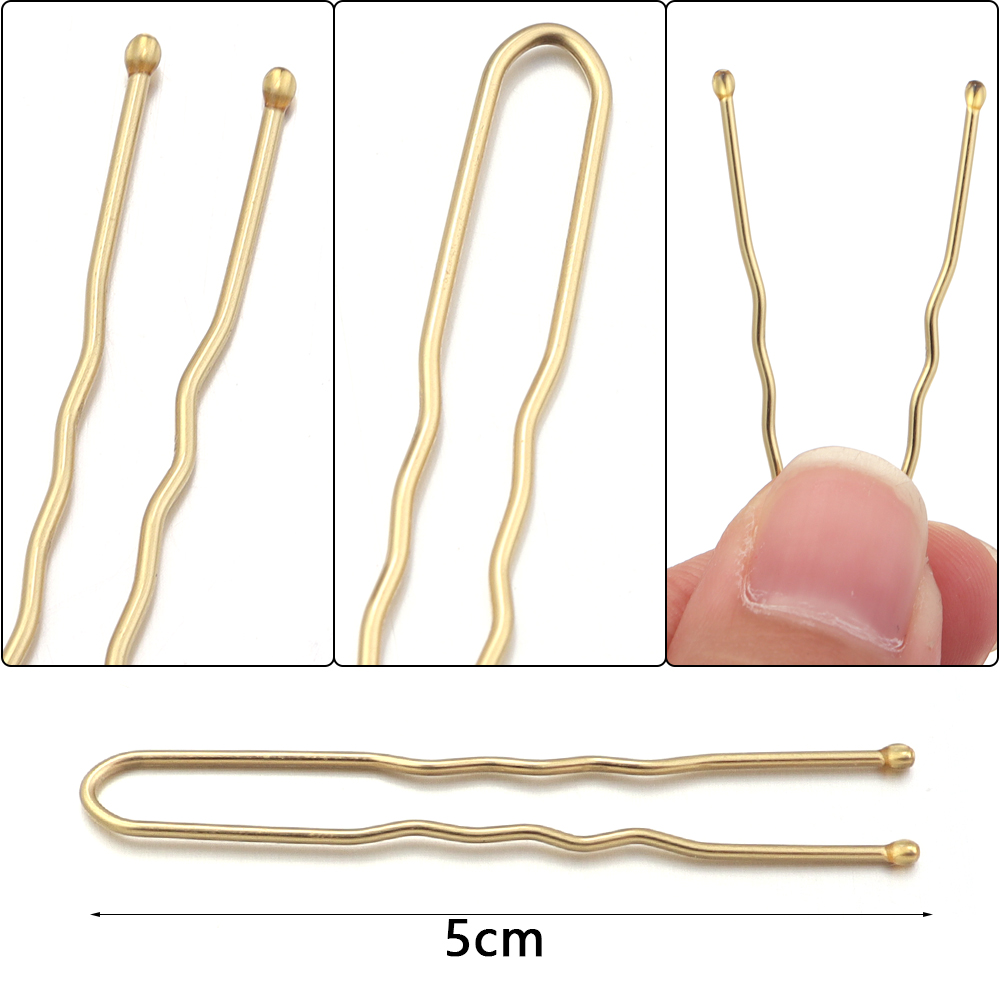50個入り 女性用 女の子用 U字型ヘアピン お団子ヘア用  - Bobby Pin Bulk のレビューと価格