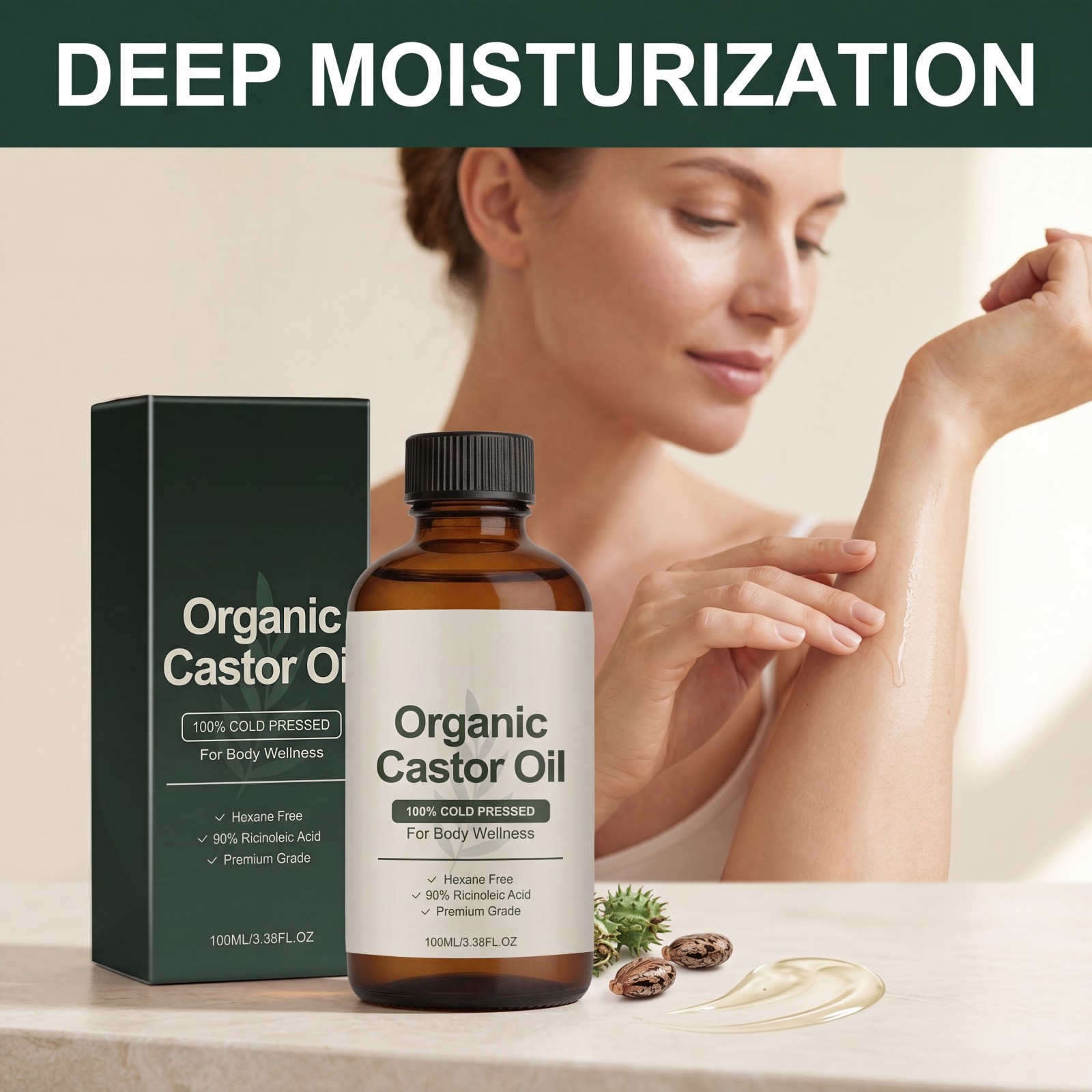 オーガニックキャスターオイル100%コールドプレス製法 ボデ - Castor Oil Cold Press のレビューと価格