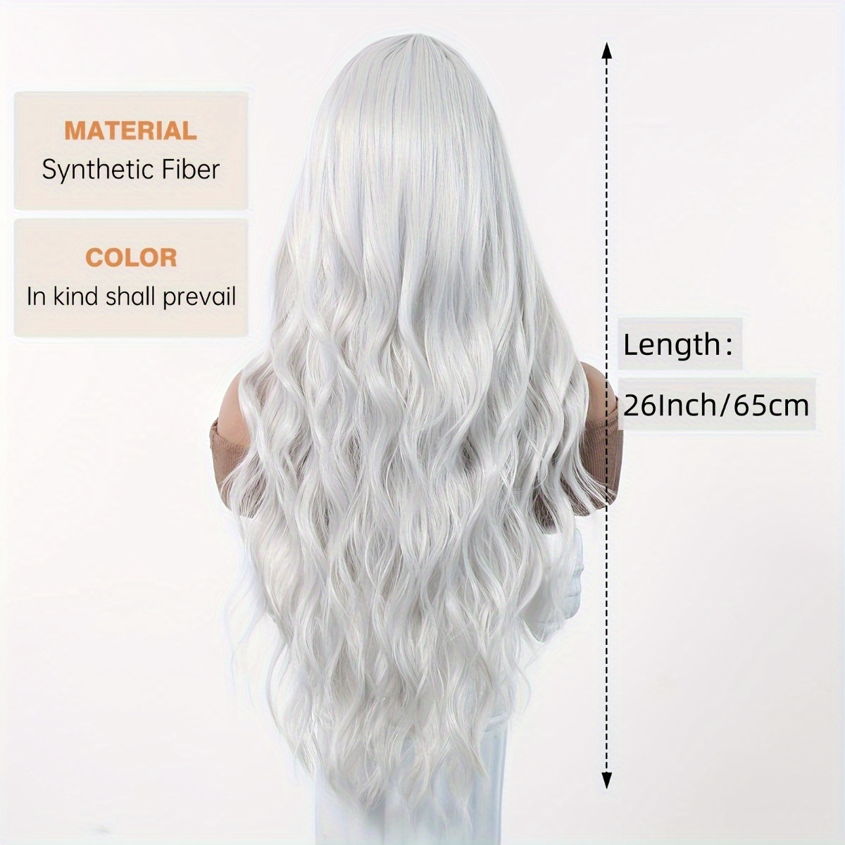 安信ブランド合成繊維ウィッグ：シルバーホワイトの自然な大きな - Hair Care Brand のレビューと価格