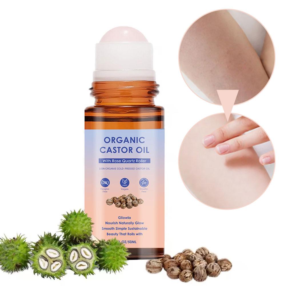 50mlオーガニックキャスターオイル ローズクォーツローラー - Castor Oil Cold Press のレビューと価格