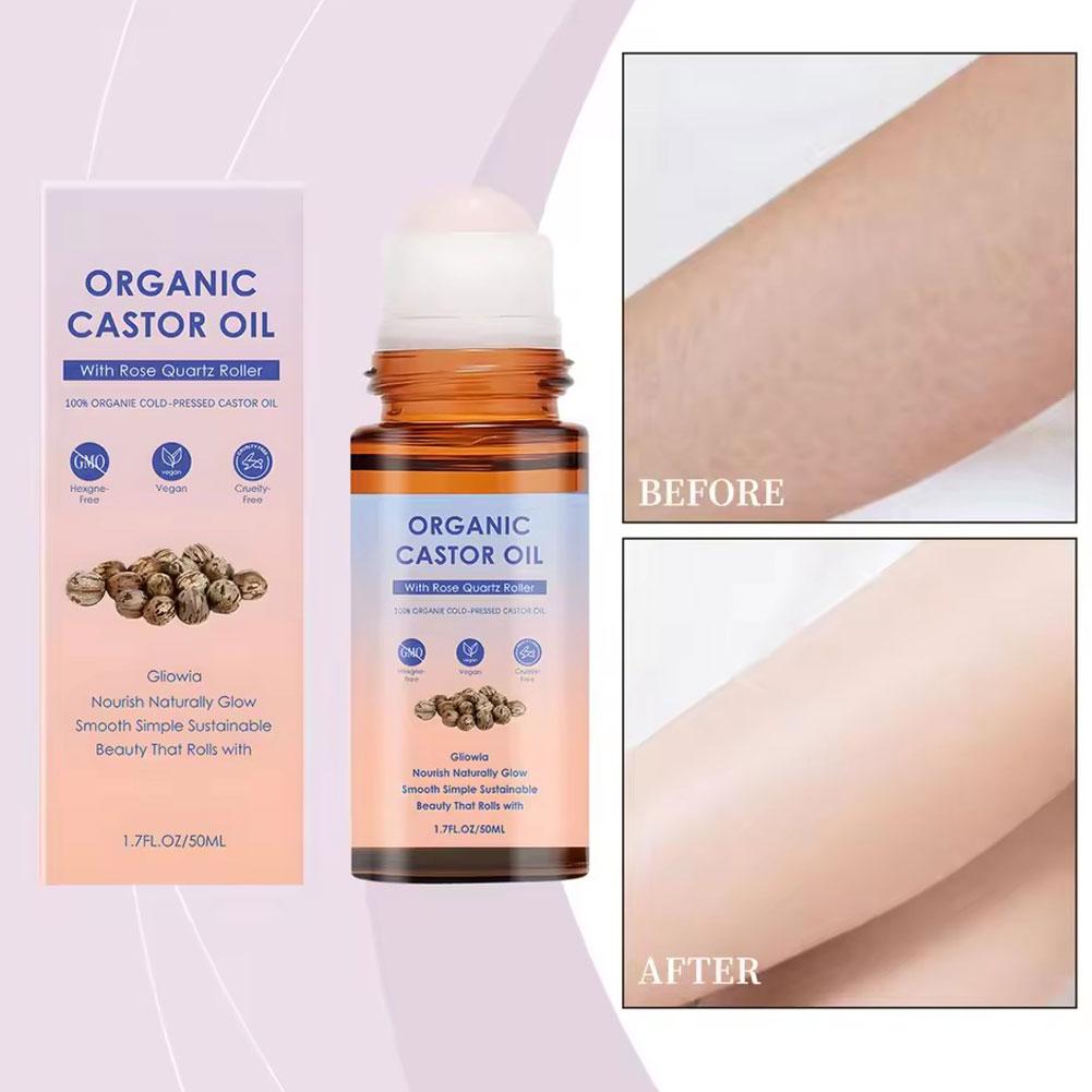 50mlオーガニックキャスターオイル ローズクォーツローラー - Castor Oil Cold Press のレビューと価格