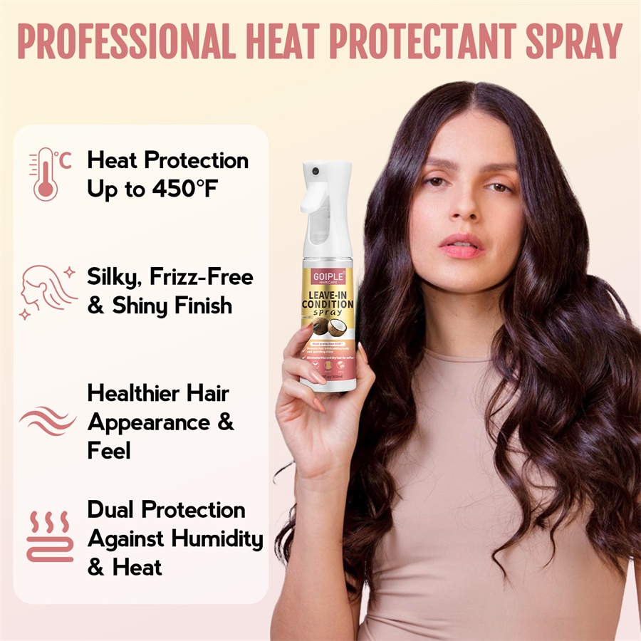 熱保護スプレー 熱ダメージから髪を守る リーブインココナッツ - Hair Care Heat Protectant のレビューと価格