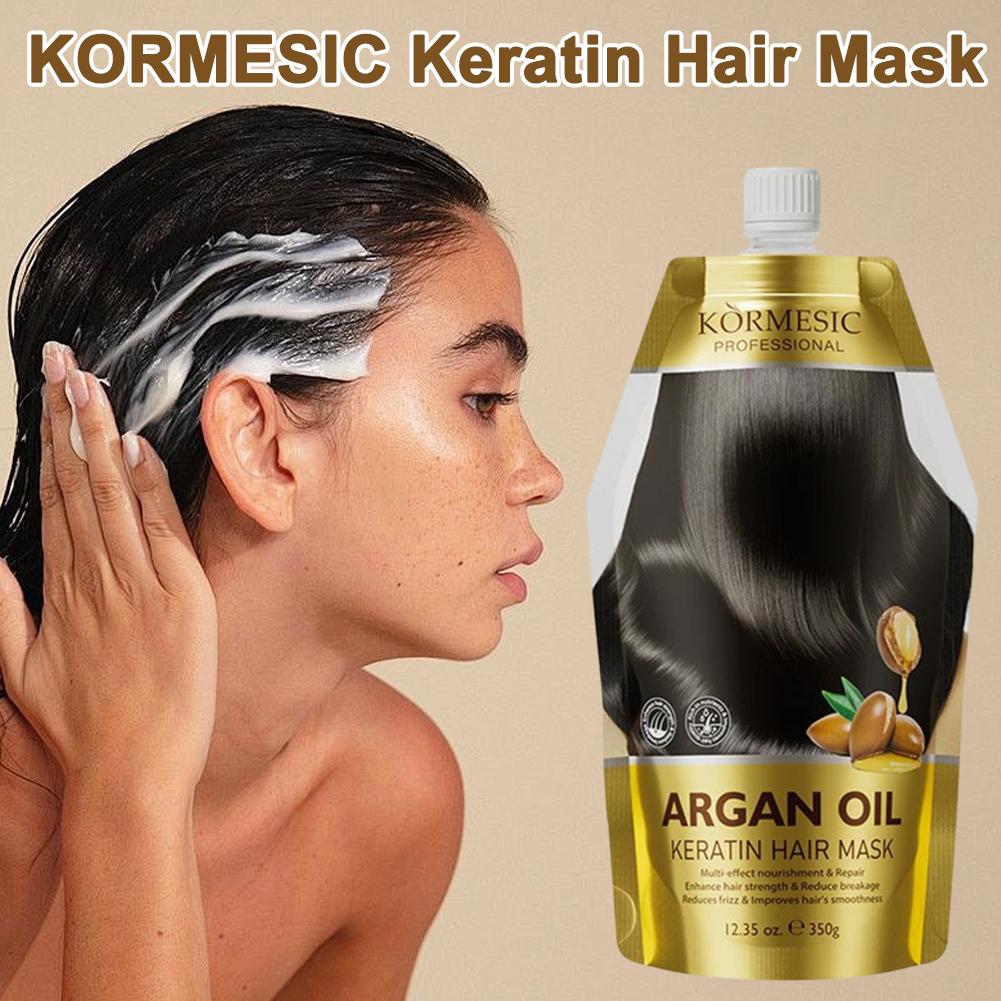 アルガンオイル ケラチンヘアマスク 350g、ダメージヘア用 - Argan Oil Treatment のレビューと価格