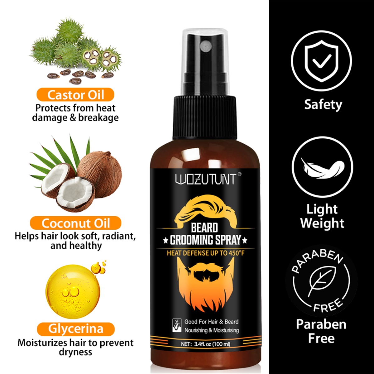 ひげグルーミングスプレー 顔の毛用コンディショナー 熱保護ミ - Hair Care Heat Protectant のレビューと価格