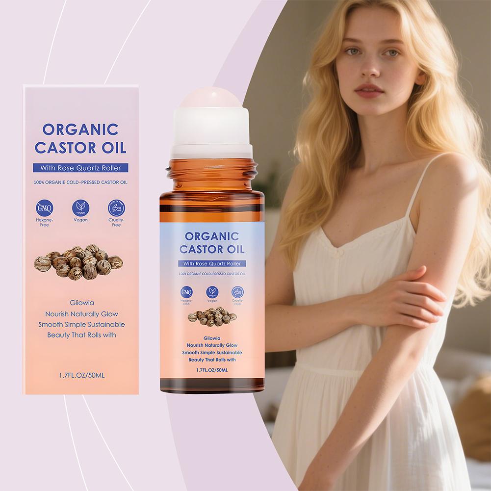 ロールオンオーガニックコールドプレスキャスターオイル、ローズ - Castor Oil Cold Press のレビューと価格