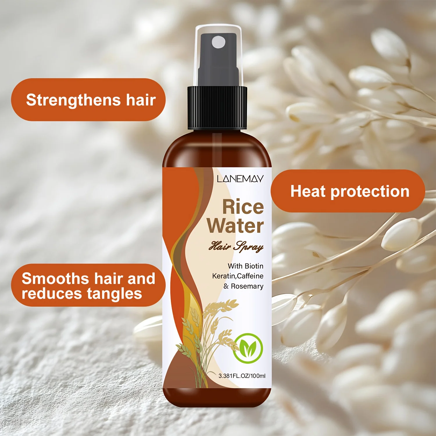 米ぬかヘアスプレー - ビオチン、ケラチン、カフェイン、ロー - Hair Care Vitamin のレビューと価格