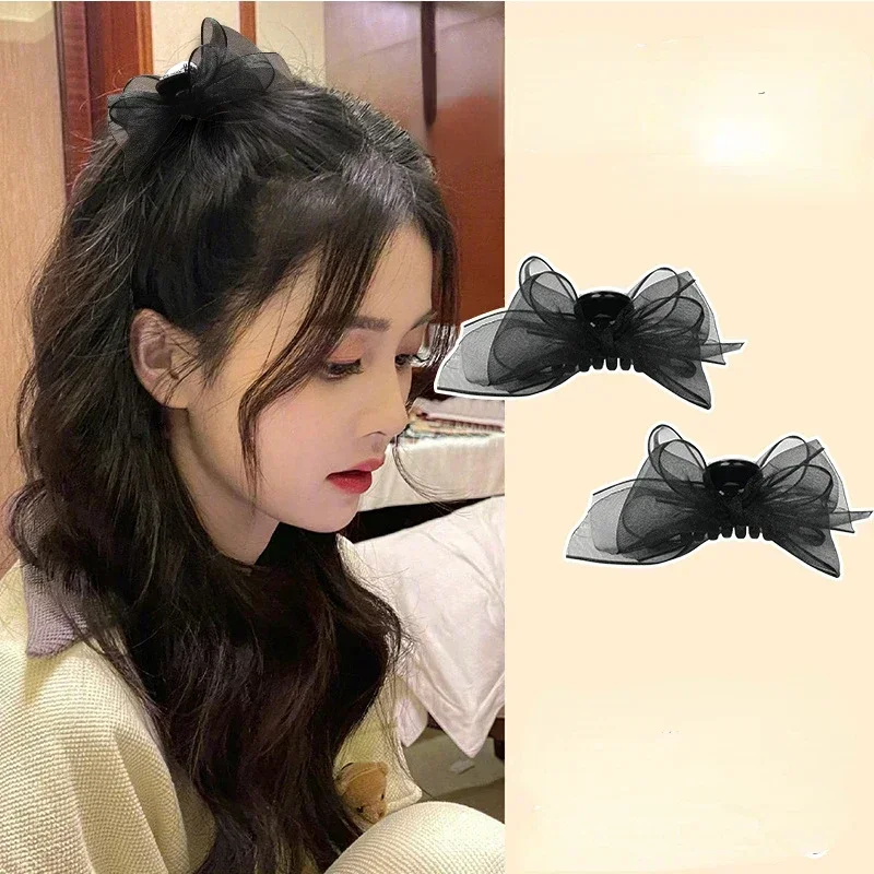 2 個ブラックマットちょう結びメッシュヘアクリップ女の子小さ - Bobby Pin Bulk のレビューと価格