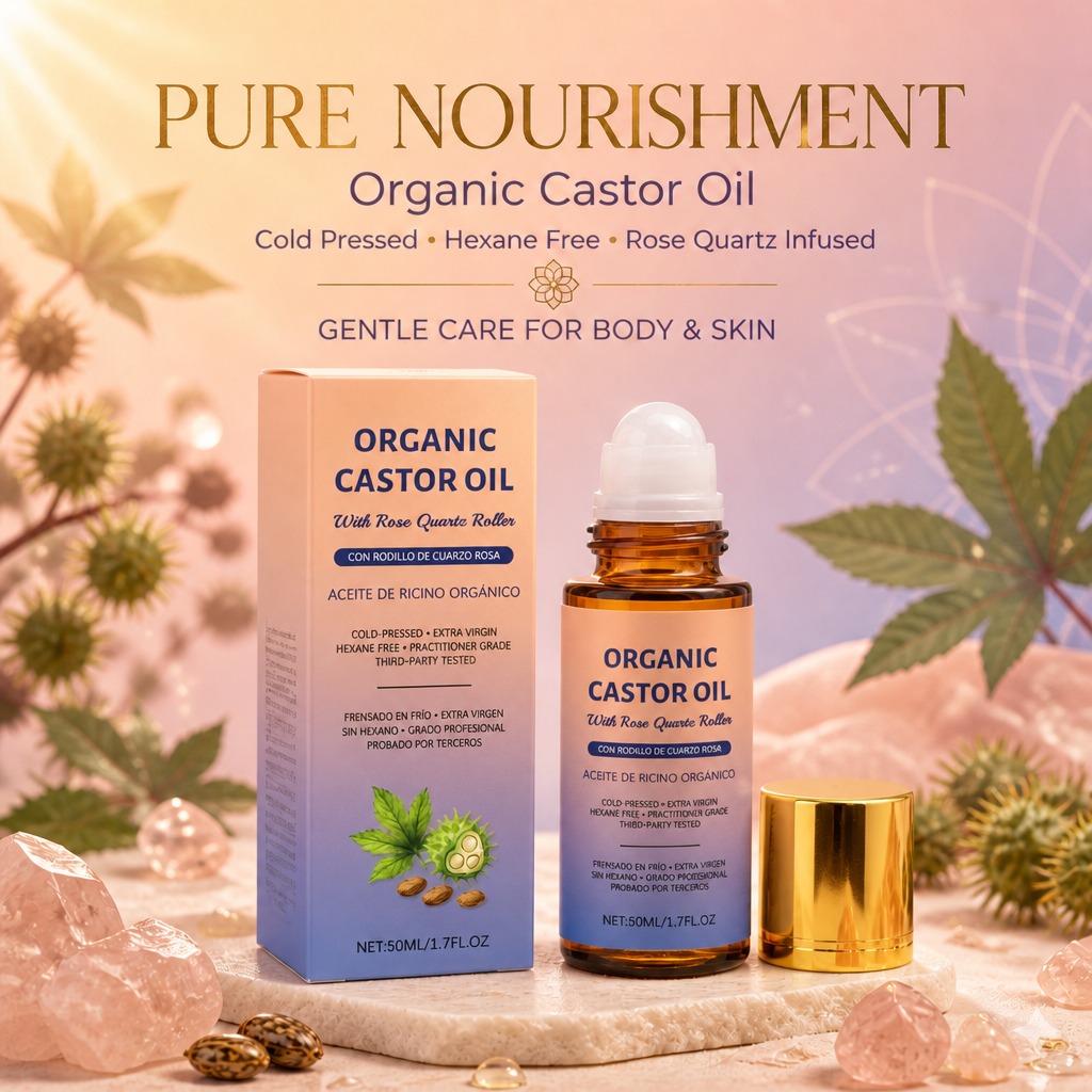 オーガニックキャスターオイルローラー（ローズクォーツローラー - Castor Oil Cold Press のレビューと価格