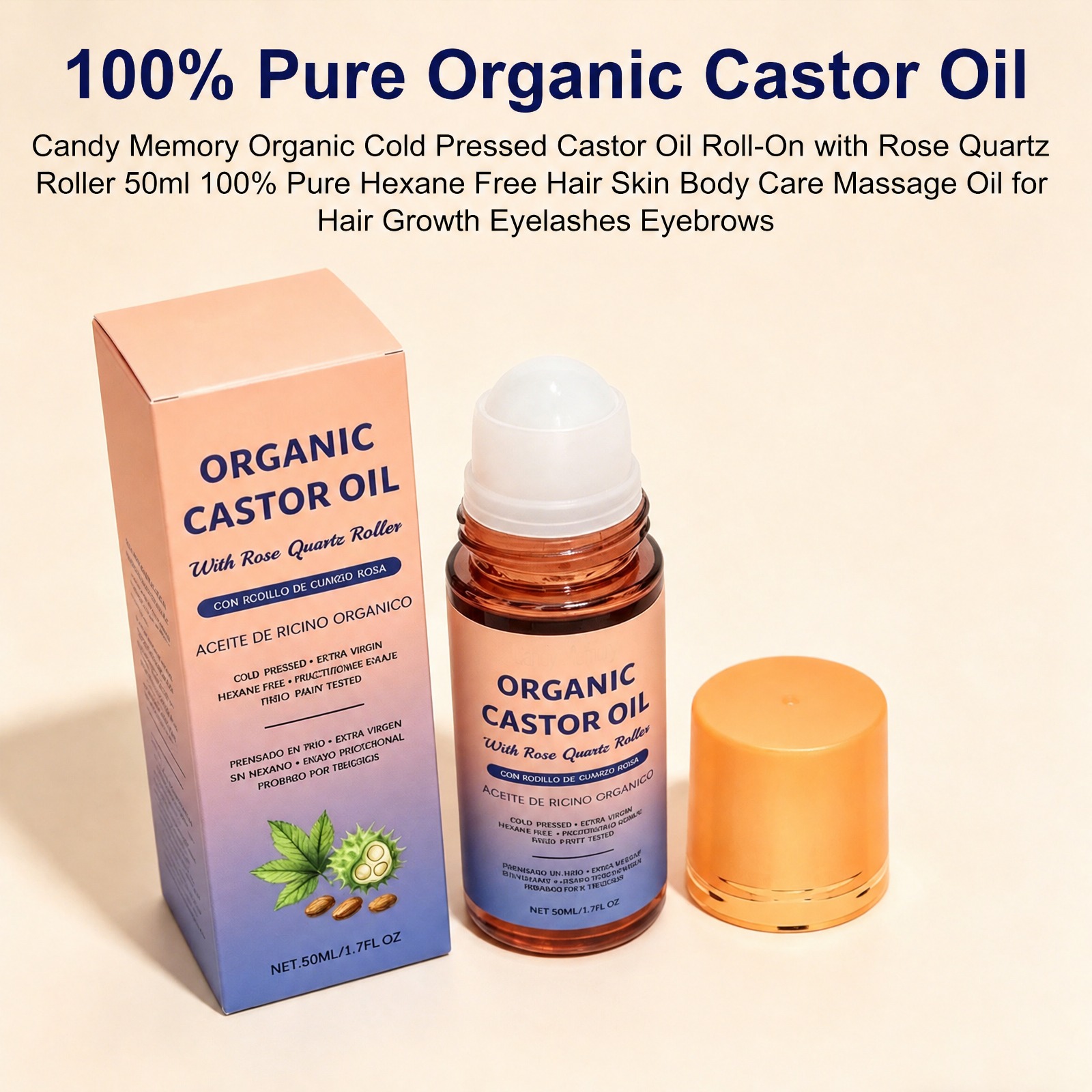 オーガニックキャスターオイルローラー（ローズクォーツローラー - Castor Oil Cold Press のレビューと価格