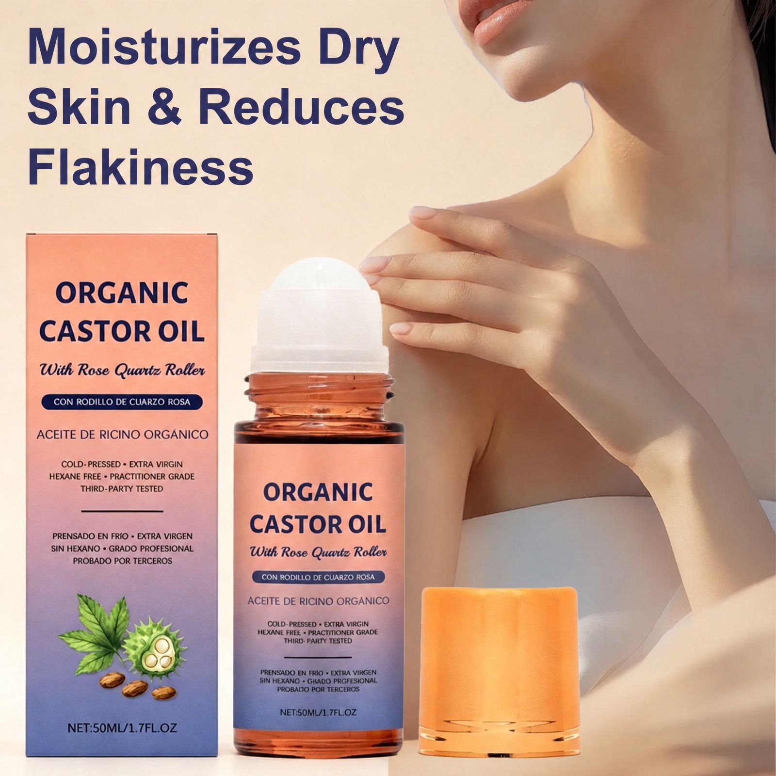 オーガニックキャスターオイルローラー（ローズクォーツローラー - Castor Oil Cold Press のレビューと価格