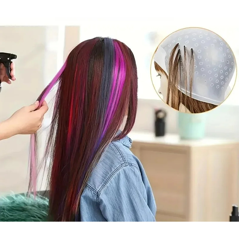 シリコーンヘアカラーキャップ美容用針付きプロサロン染色ツール - Hair Care Brand のレビューと価格