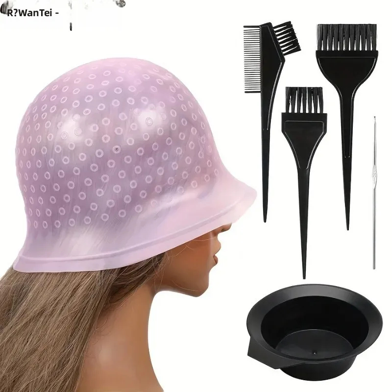 シリコーンヘアカラーキャップ美容用針付きプロサロン染色ツール - Hair Care Brand のレビューと価格