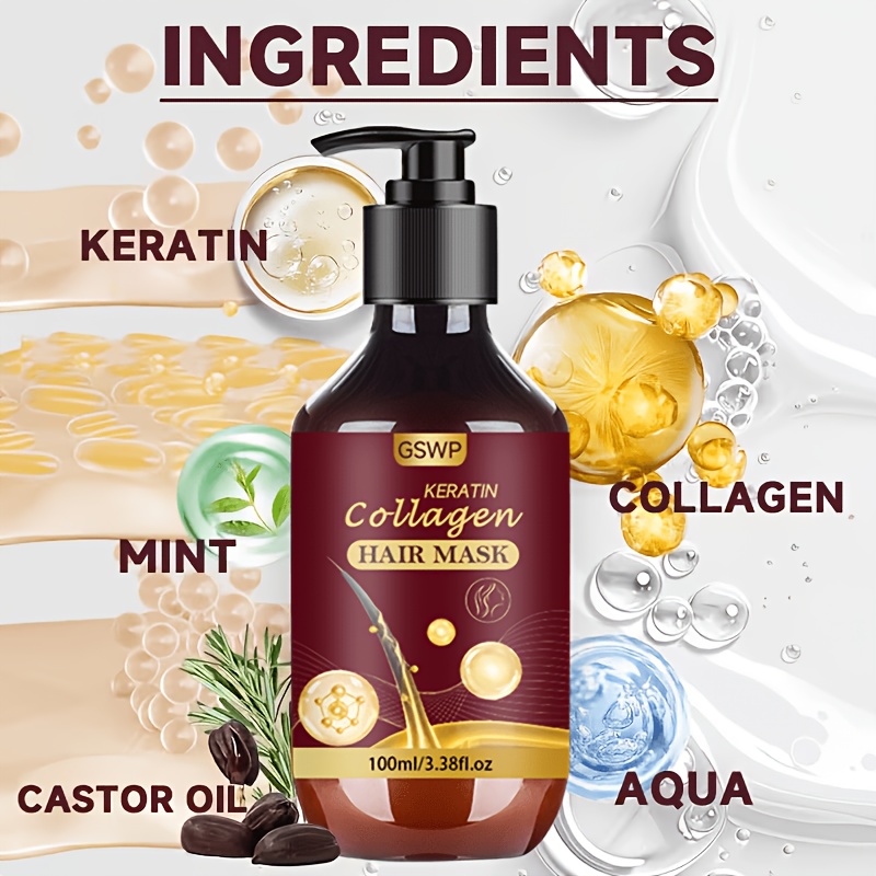 GSWP コラーゲン ケラチン ヘアマスク、保湿＆水分補給、 - Hair Care Heat Protectant のレビューと価格