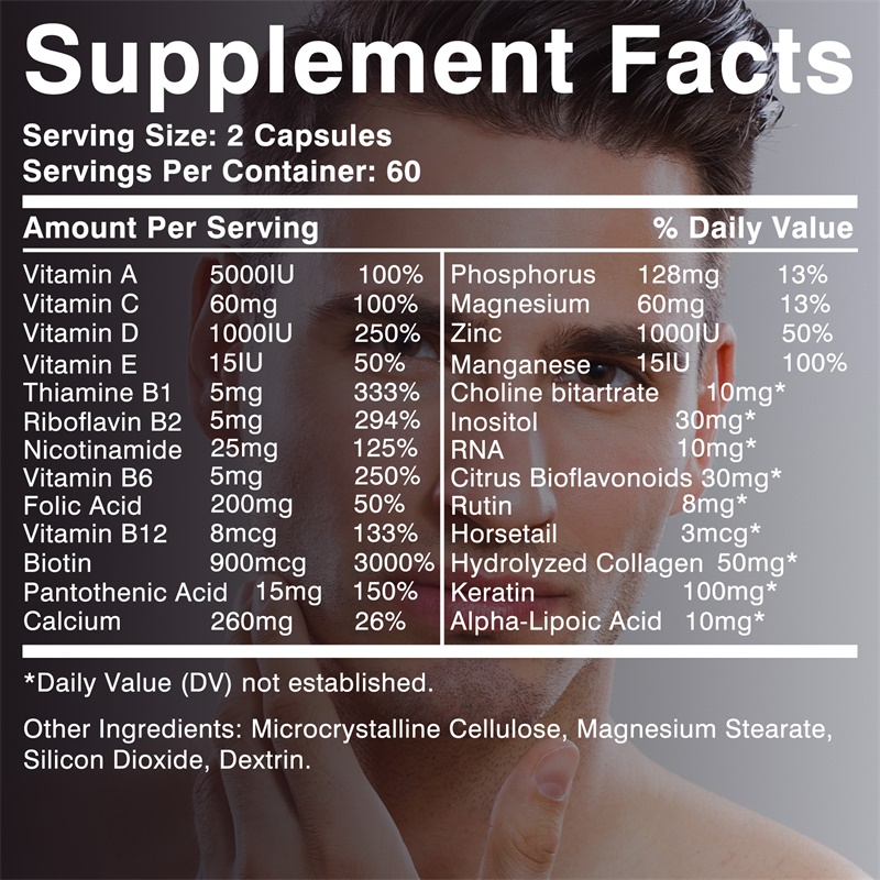 男性用育毛サプリメント - 男性用髭育毛サプリメント、発毛促 - Hair Care Vitamin のレビューと価格
