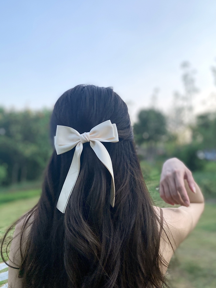韓国のエレガントなロングリボンボウヘアピン、女性と女の子のた - Bobby Pin Bulk のレビューと価格