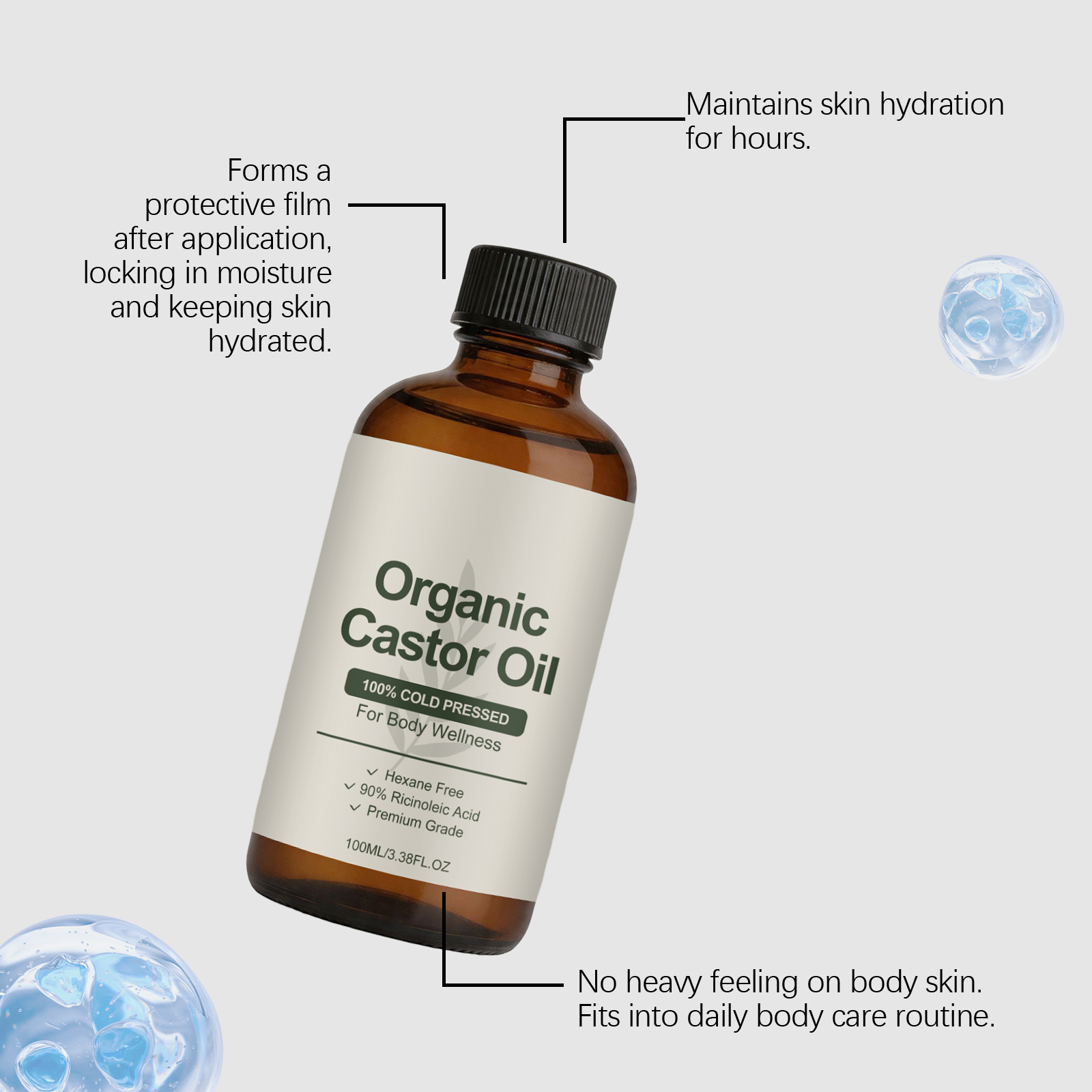 オーガニックキャスターオイル コールドプレス ヘキサンフリー - Castor Oil Cold Press のレビューと価格