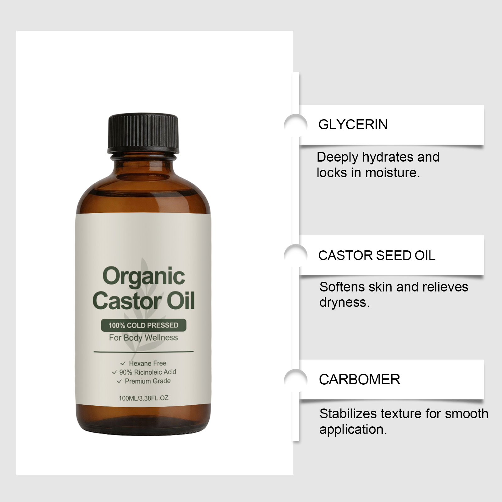 オーガニックキャスターオイル コールドプレス ヘキサンフリー - Castor Oil Cold Press のレビューと価格