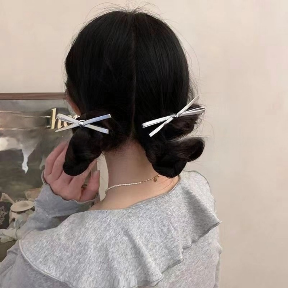 2/6 個韓国スタイル PU レザーリボンヘアクリップシンプ - Bobby Pin Bulk のレビューと価格
