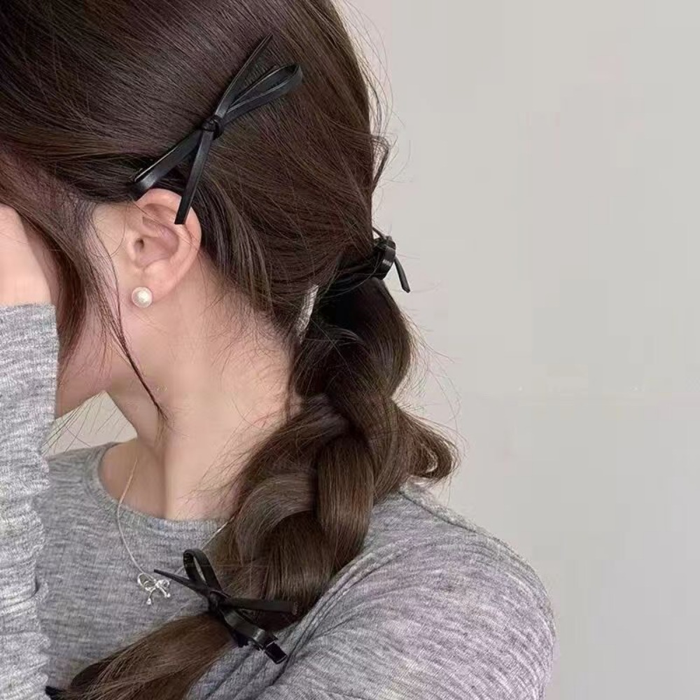 2/6 個韓国スタイル PU レザーリボンヘアクリップシンプ - Bobby Pin Bulk のレビューと価格