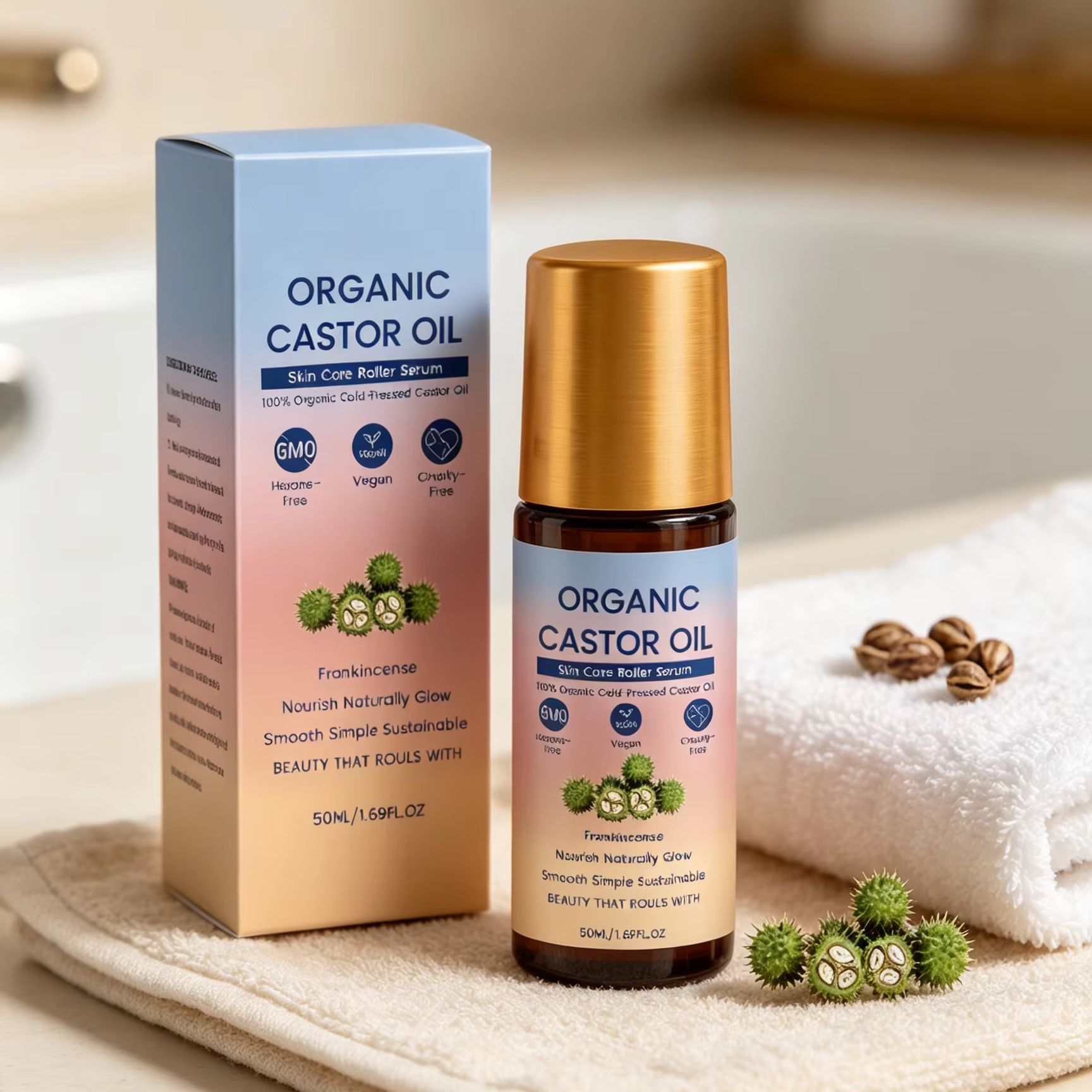 オーガニックキャスターオイルロールオン コールドプレス製法  - Castor Oil Cold Press のレビューと価格